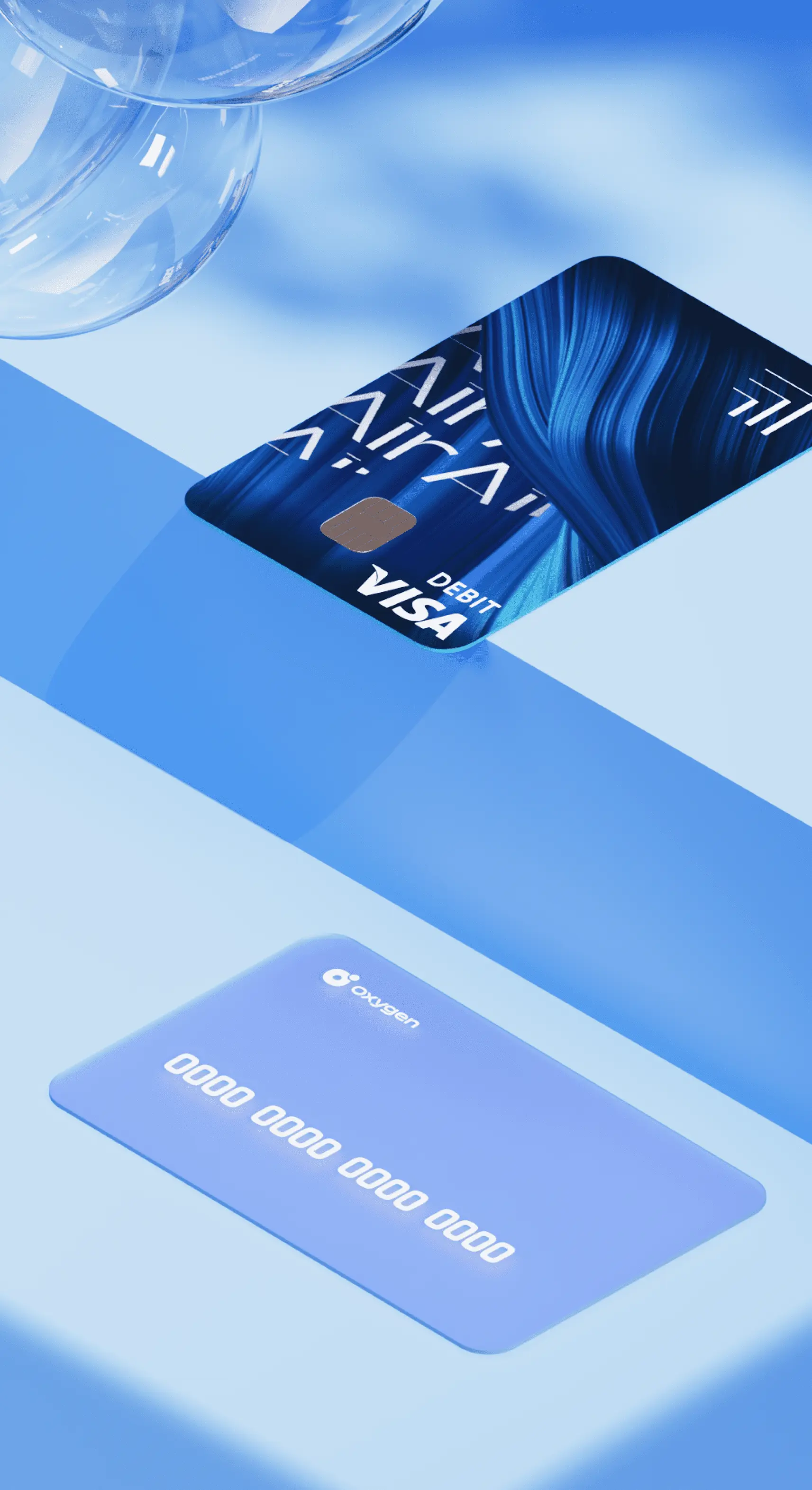 Oxygen water Visa card and virtual card